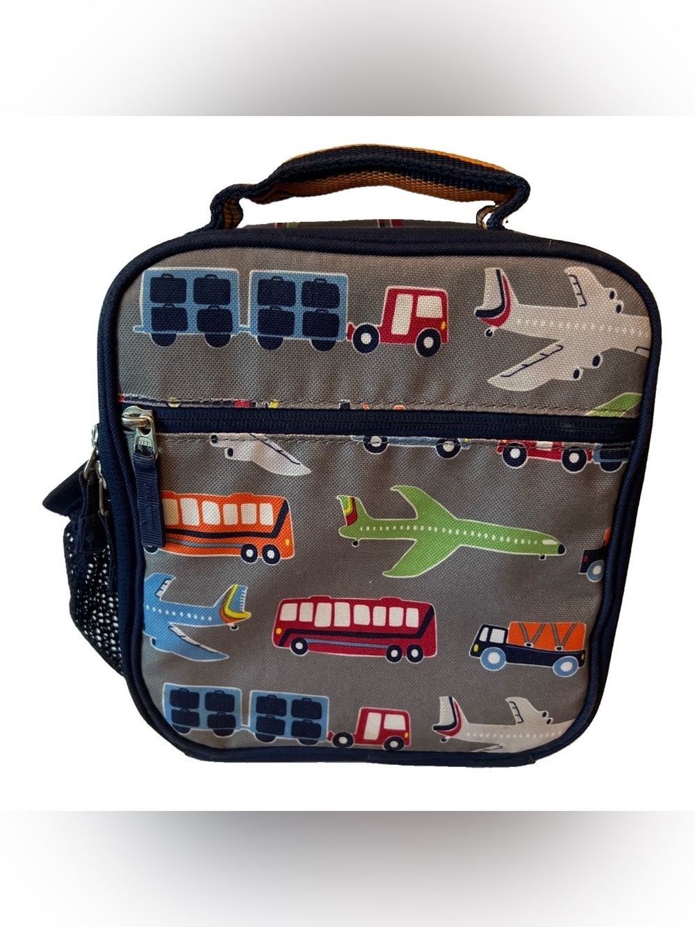 Pottery  Barn Kids Mackenzie Classic Lunch Bag Transportation Cars Airplanes